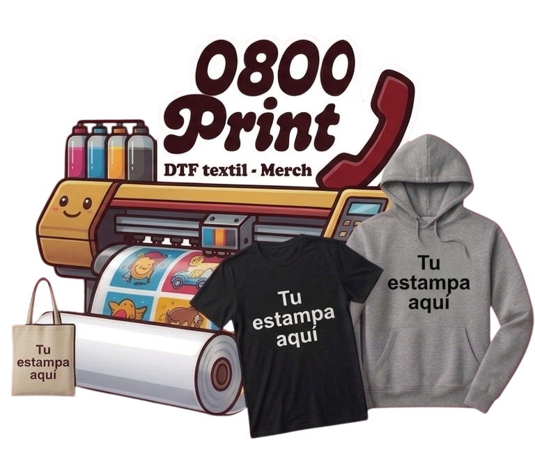 Impresora DTF de 0800Print imprimiendo un rollo de film